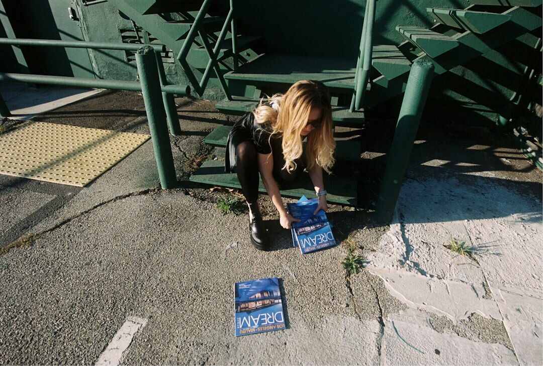 woman reading magazine