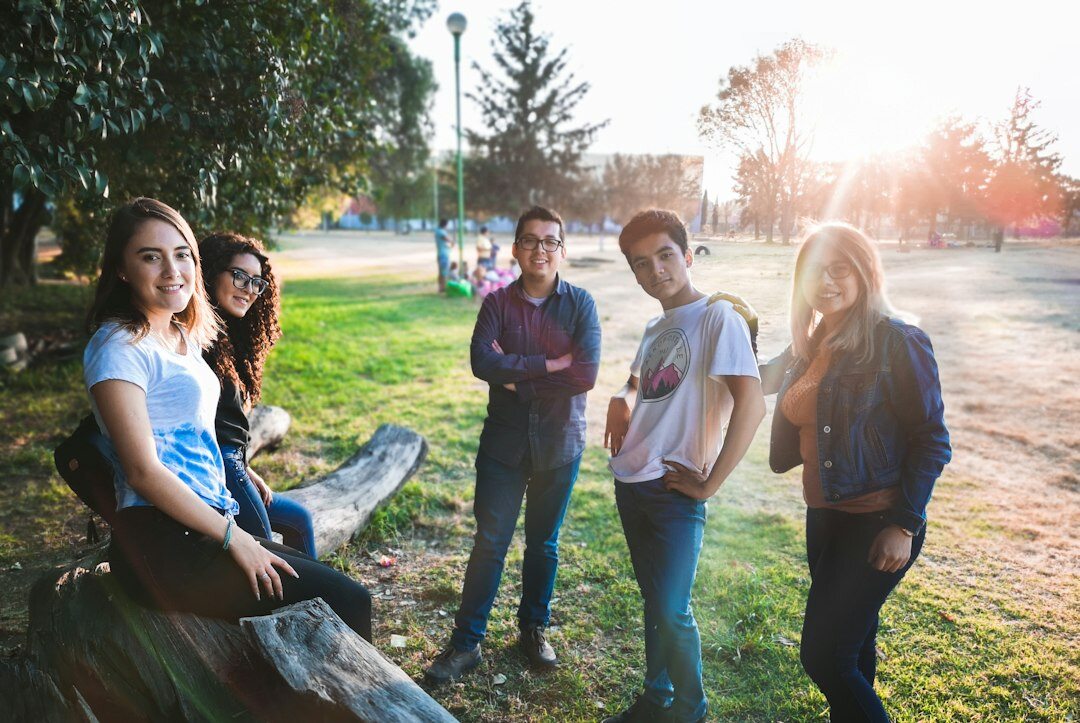 diverse teenagers outdoors